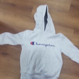 Champion Light Gray Hoodie with Logo